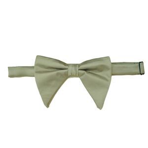 Solid Color Satin Large Bow Tie for Formal Tuxedo One Size Grey Green